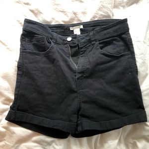 H&M High Rise‎ Black Shorts